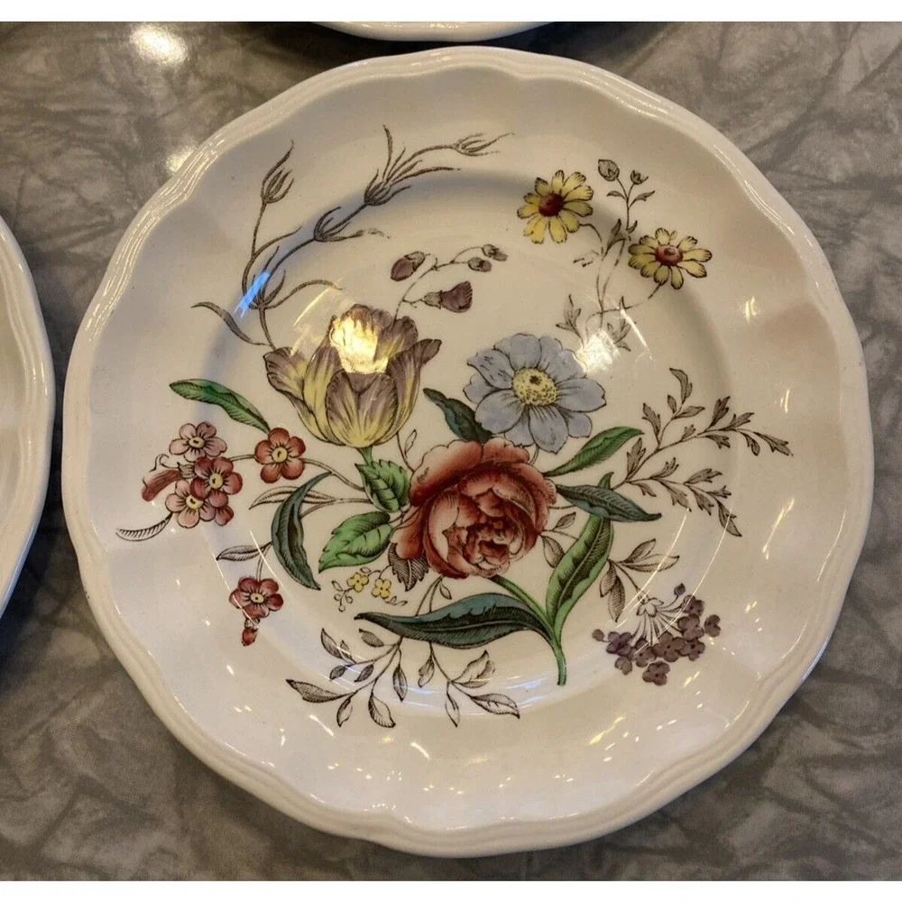 SPODE Copeland Great Britain GAINSBOROUGH Bread PLATES 6.75” Set of 4 Vintage